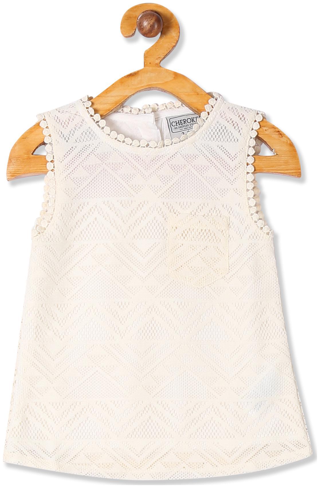 

CHEROKEE Girl Polyester Self design Top - White