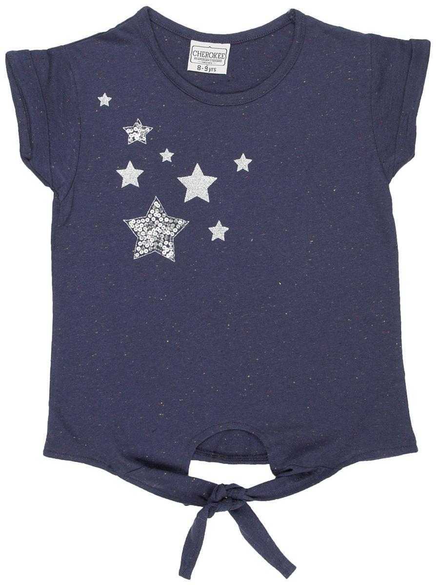 

CHEROKEE Girl Cotton Self design Top - Blue