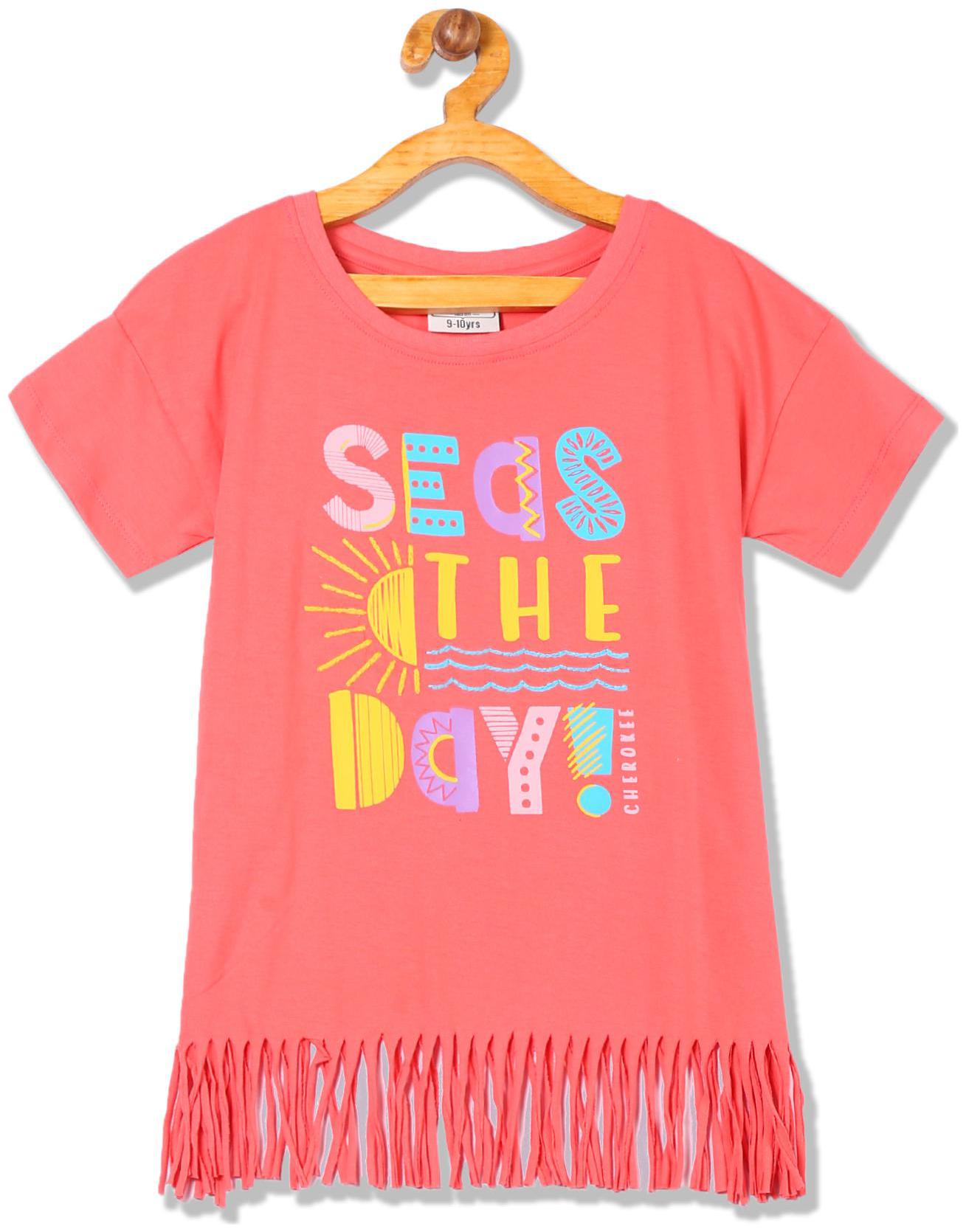 

CHEROKEE Girl Cotton Printed Top - Pink