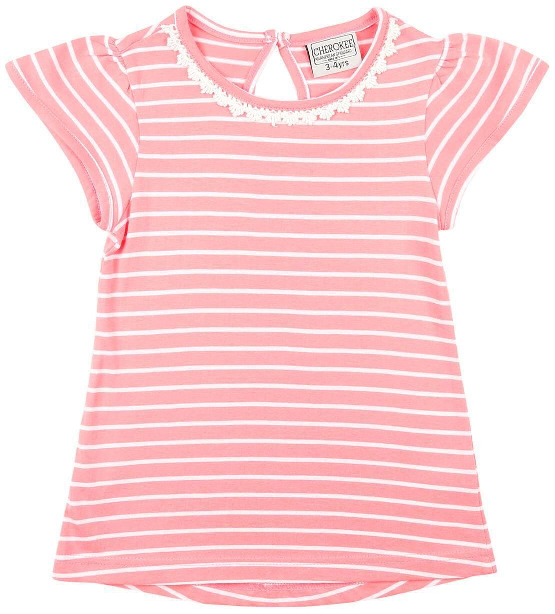 

CHEROKEE Girl Cotton Striped Top - Pink