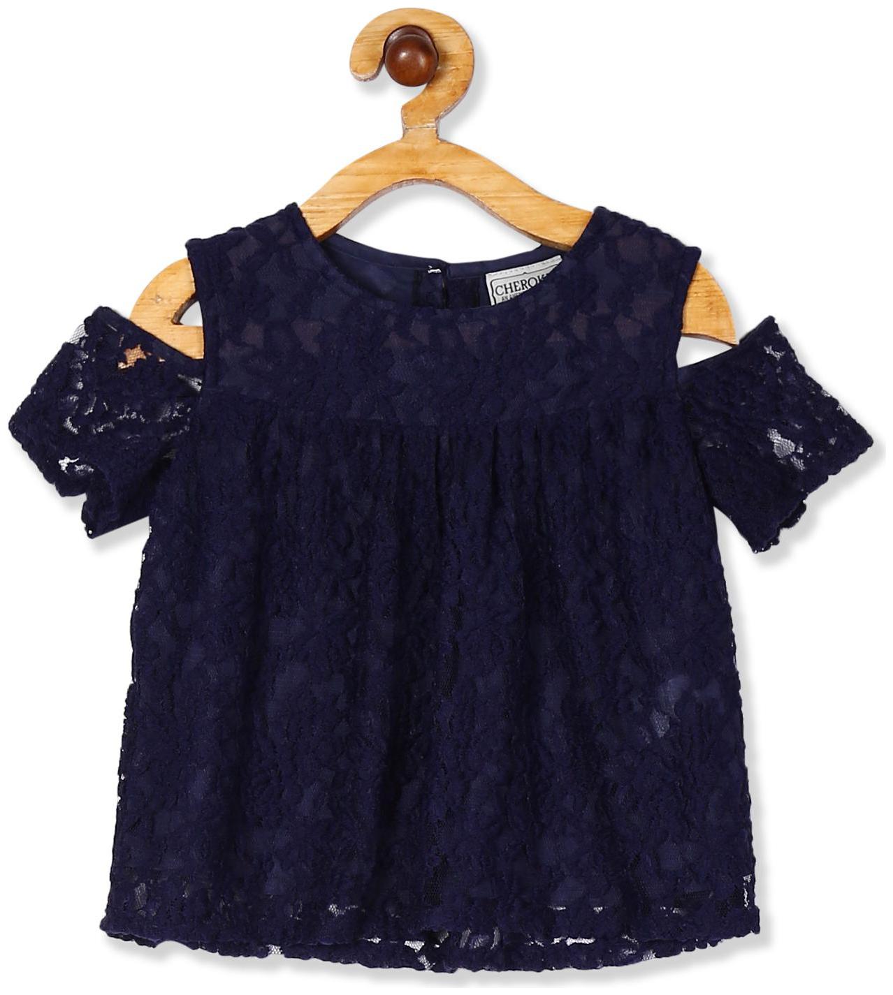 

CHEROKEE Girl Nylon Self design Top - Blue