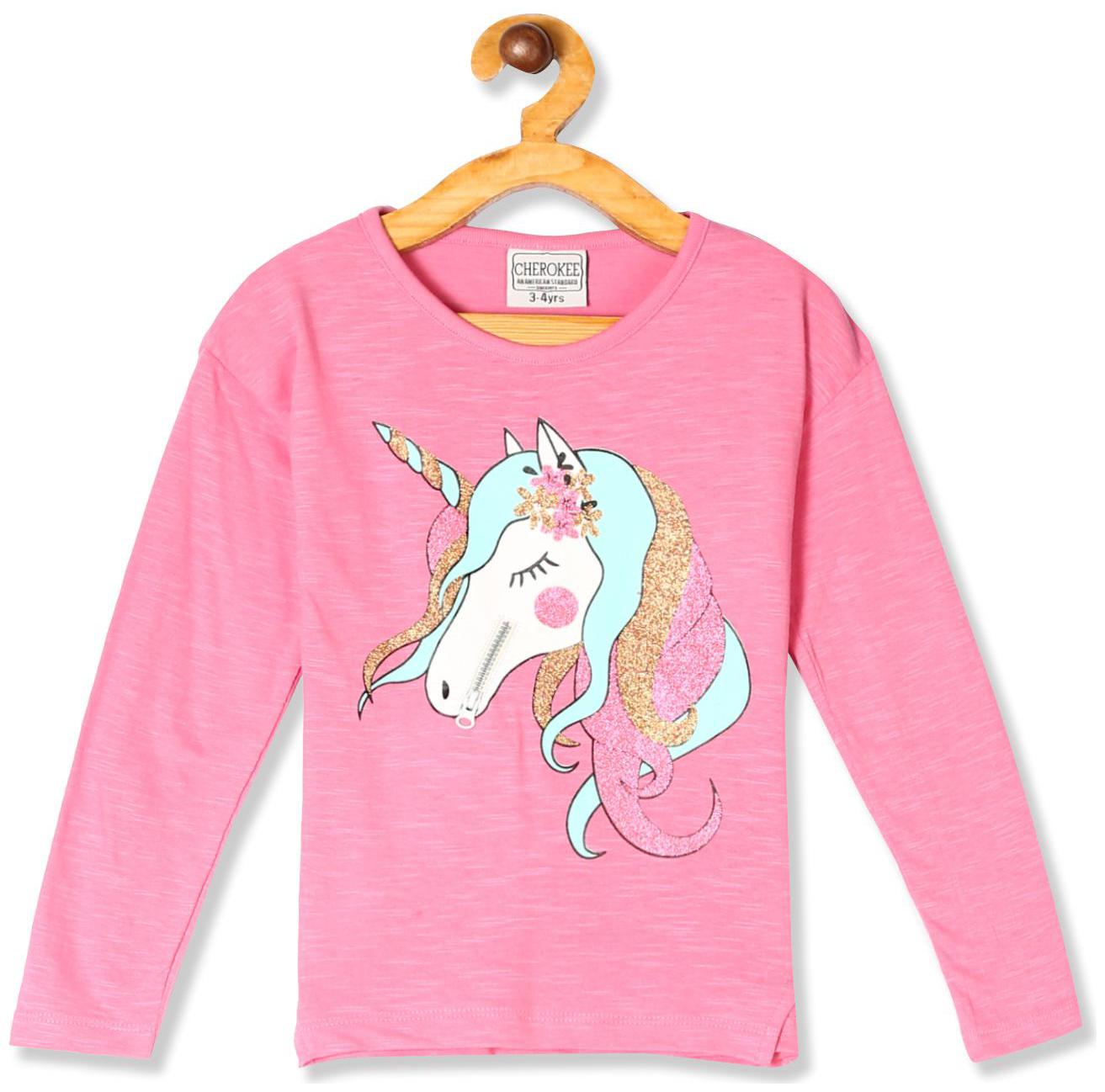 

CHEROKEE Girl Cotton Printed T shirt - Pink