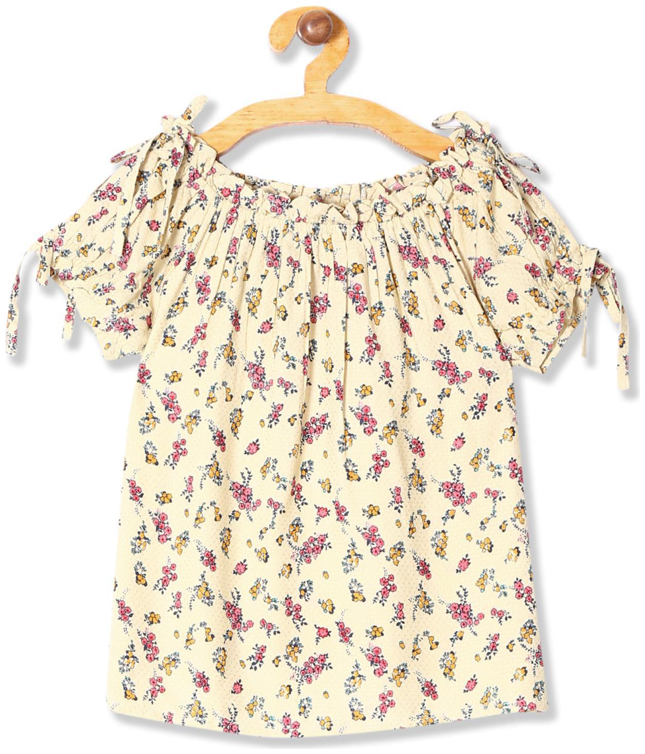 

CHEROKEE Girl Rayon Printed Top - Beige