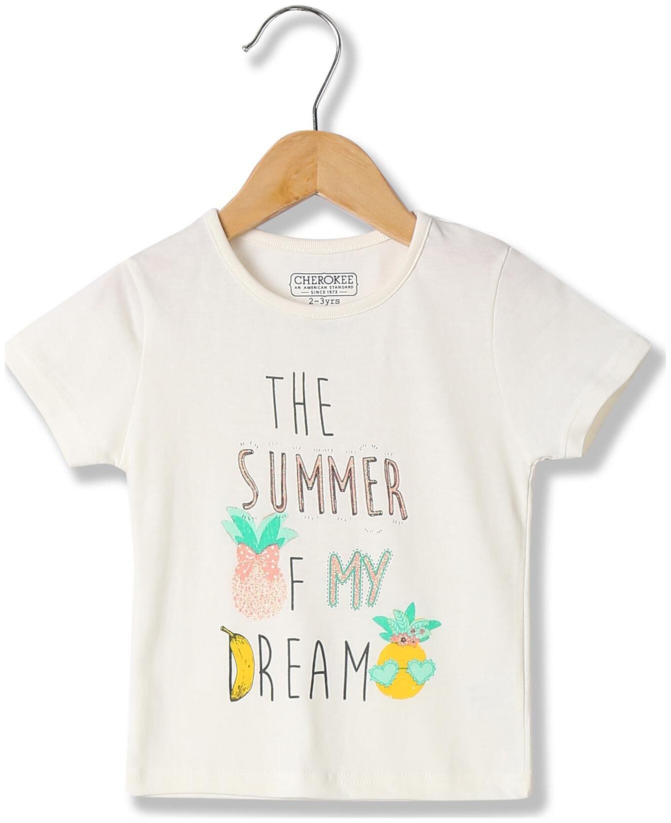 

CHEROKEE Girl Cotton Printed T shirt - White