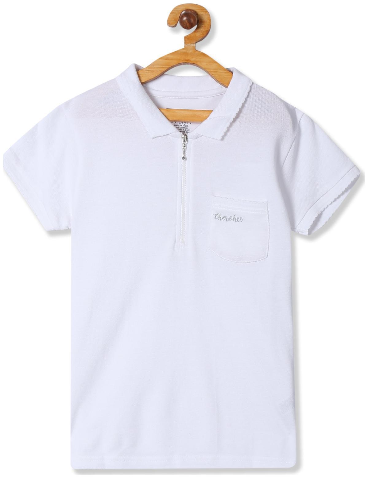 

CHEROKEE Girl Cotton Solid T shirt - White