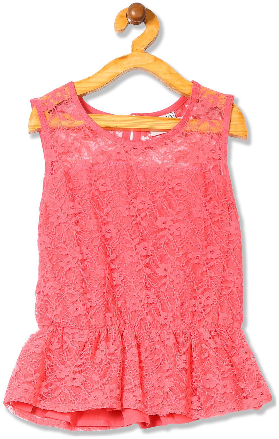 

CHEROKEE Girl Polyester Self design Top - Pink