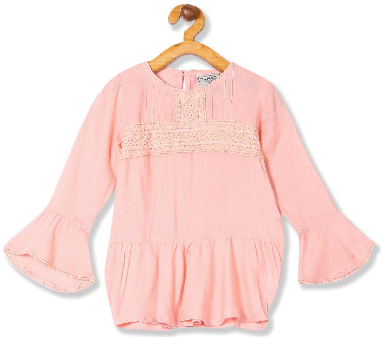 

CHEROKEE Girl Rayon Solid Top - Pink