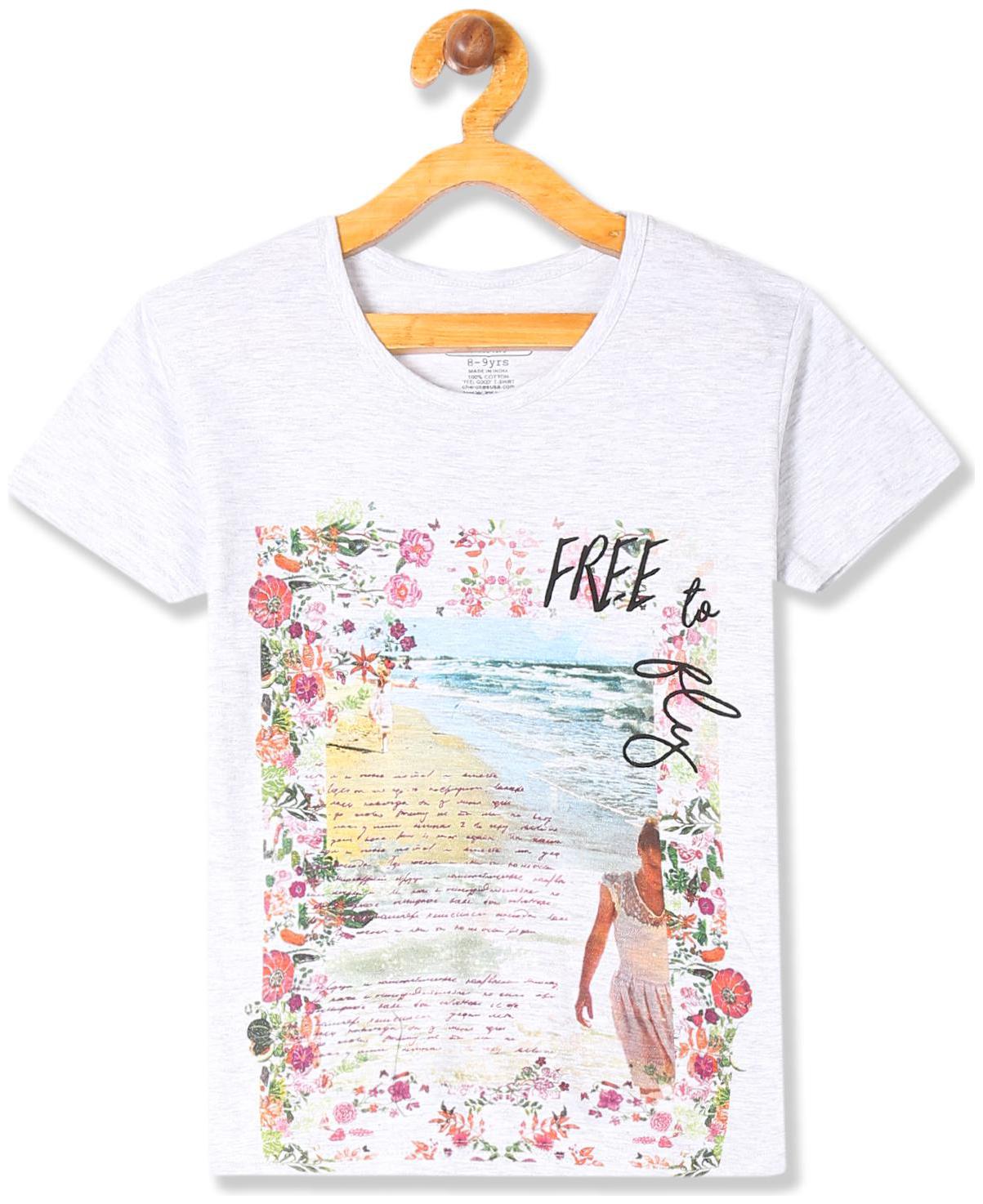 

CHEROKEE Girl Cotton Printed T shirt - Grey