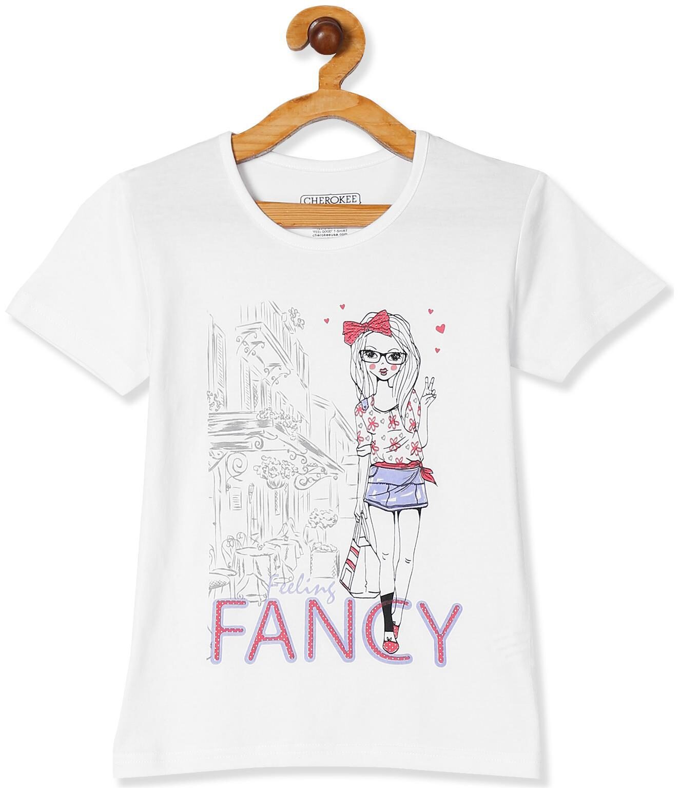 

CHEROKEE Girl Cotton Printed T shirt - White