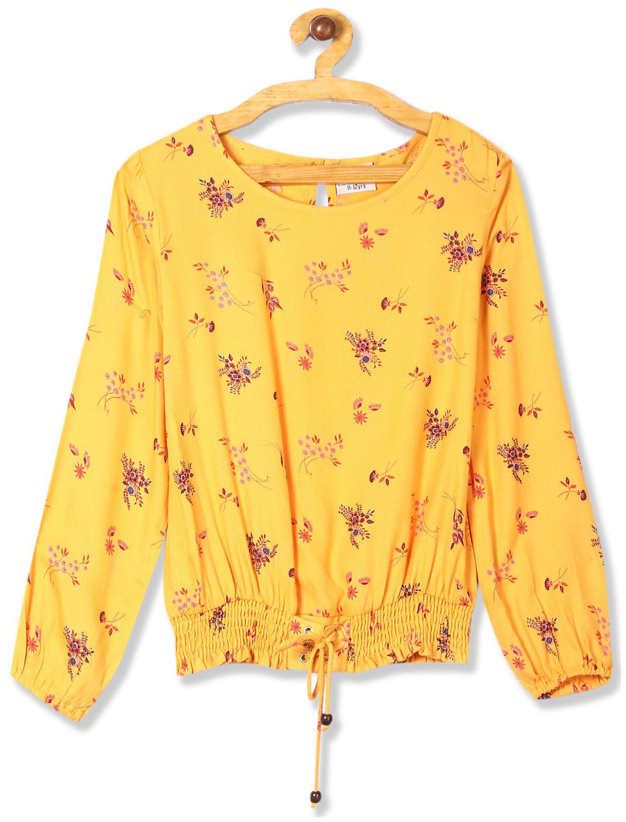 

CHEROKEE Girl Rayon Printed Top - Yellow
