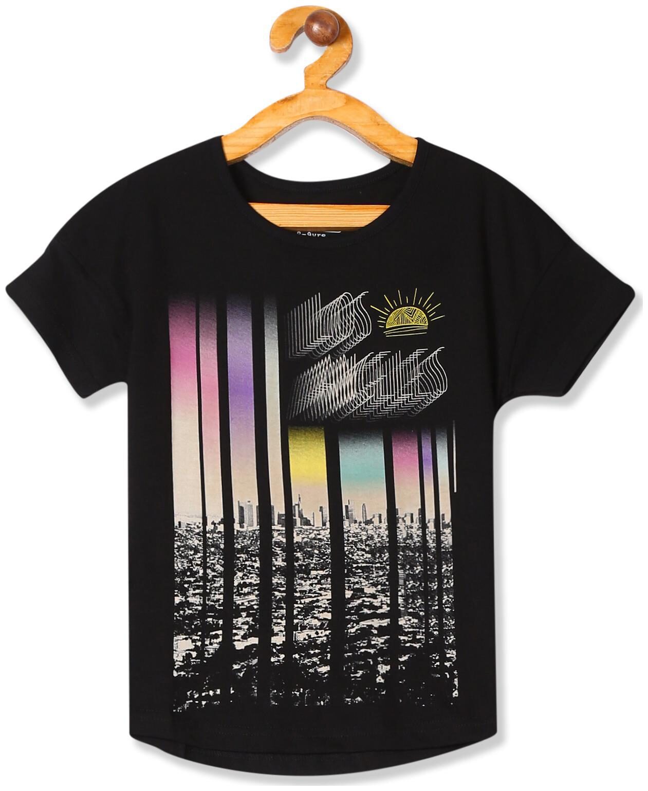 

CHEROKEE Girl Cotton Printed T shirt - Black