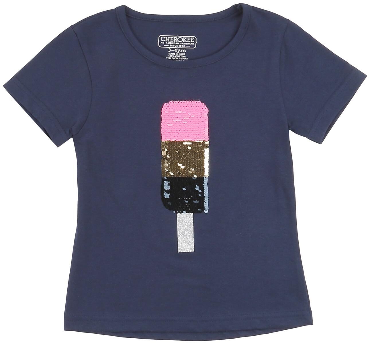 

CHEROKEE Girl Cotton Embellished T shirt - Blue