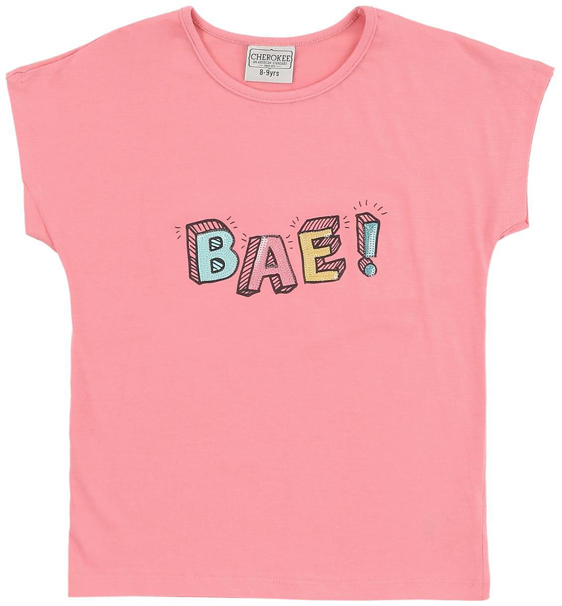 

CHEROKEE Girl Cotton Embellished T shirt - Pink