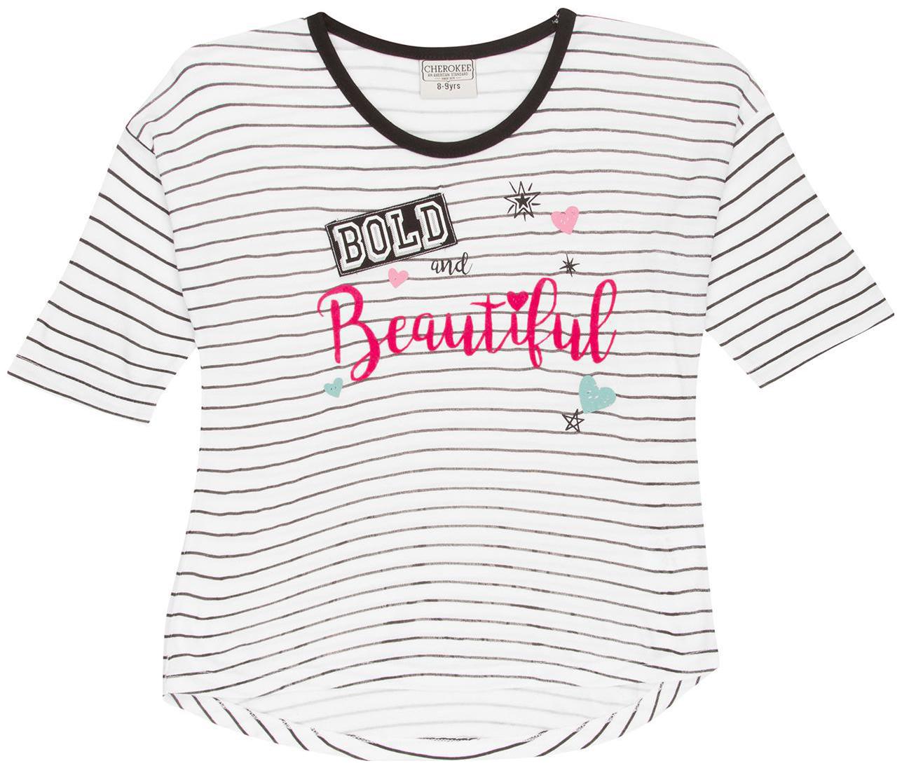 

CHEROKEE Girl Viscose Striped Top - White