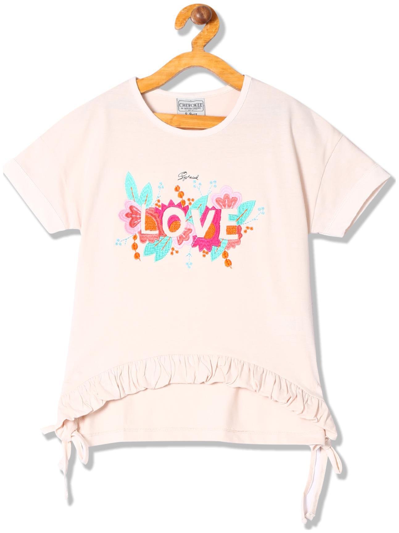 

CHEROKEE Girl Cotton Embellished Top - Beige