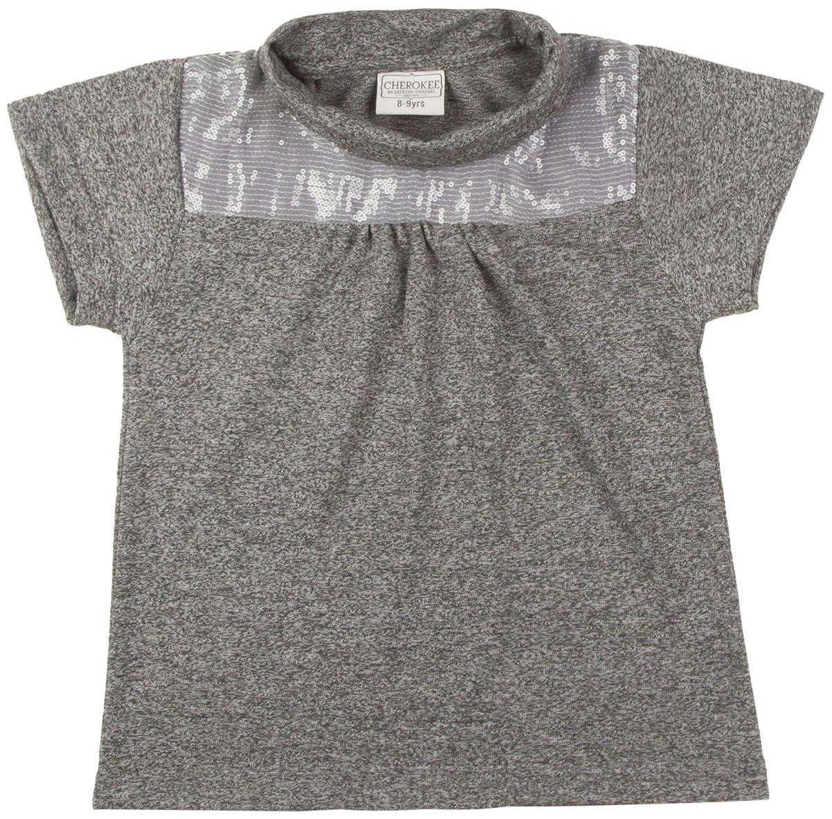 

CHEROKEE Girl Polyester Embellished Top - Grey