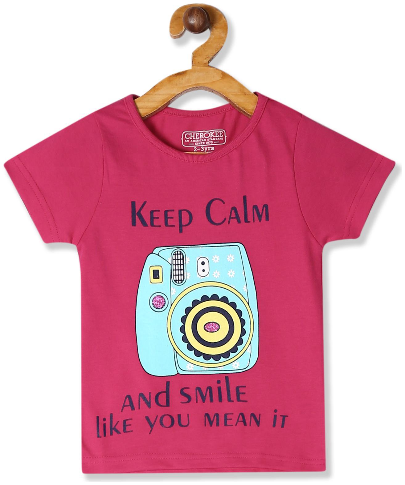 

CHEROKEE Girl Cotton Printed T shirt - Pink