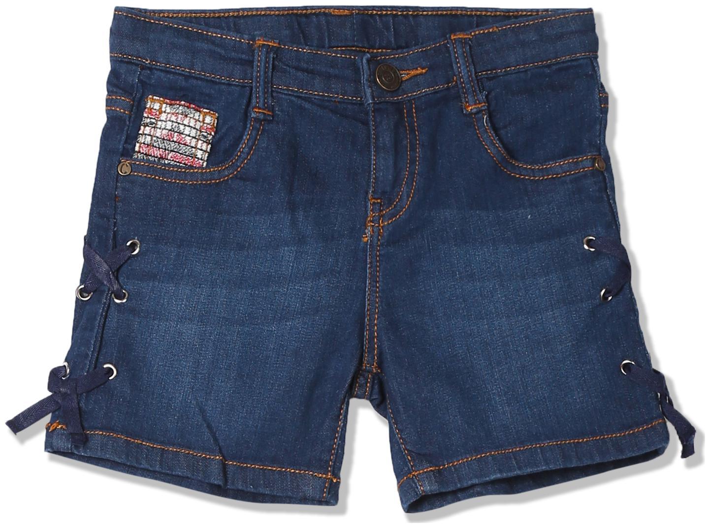 

CHEROKEE Girl Cotton blend Embroidered Denim shorts - Blue
