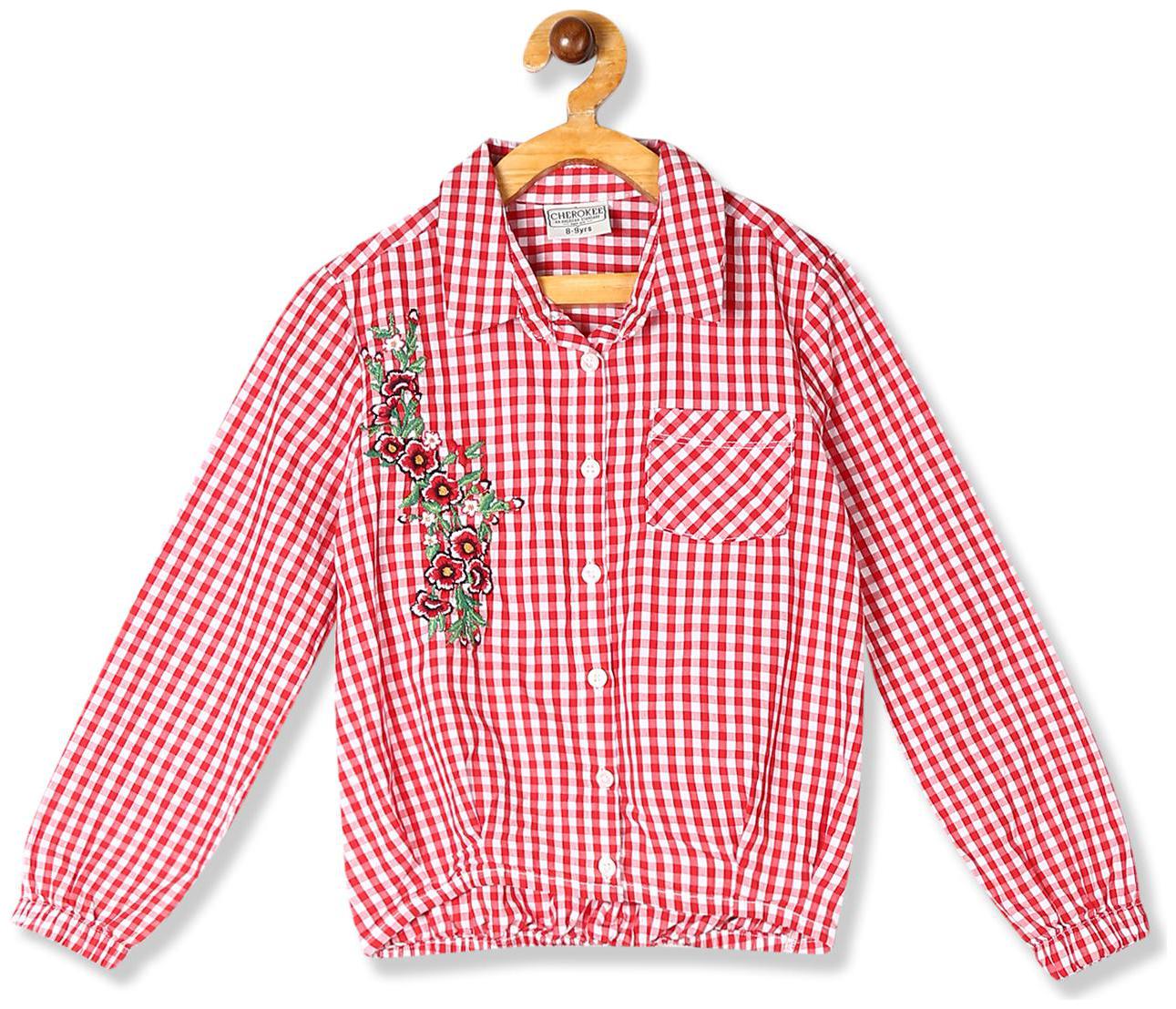 

CHEROKEE Girl Cotton Checked Shirt - Red