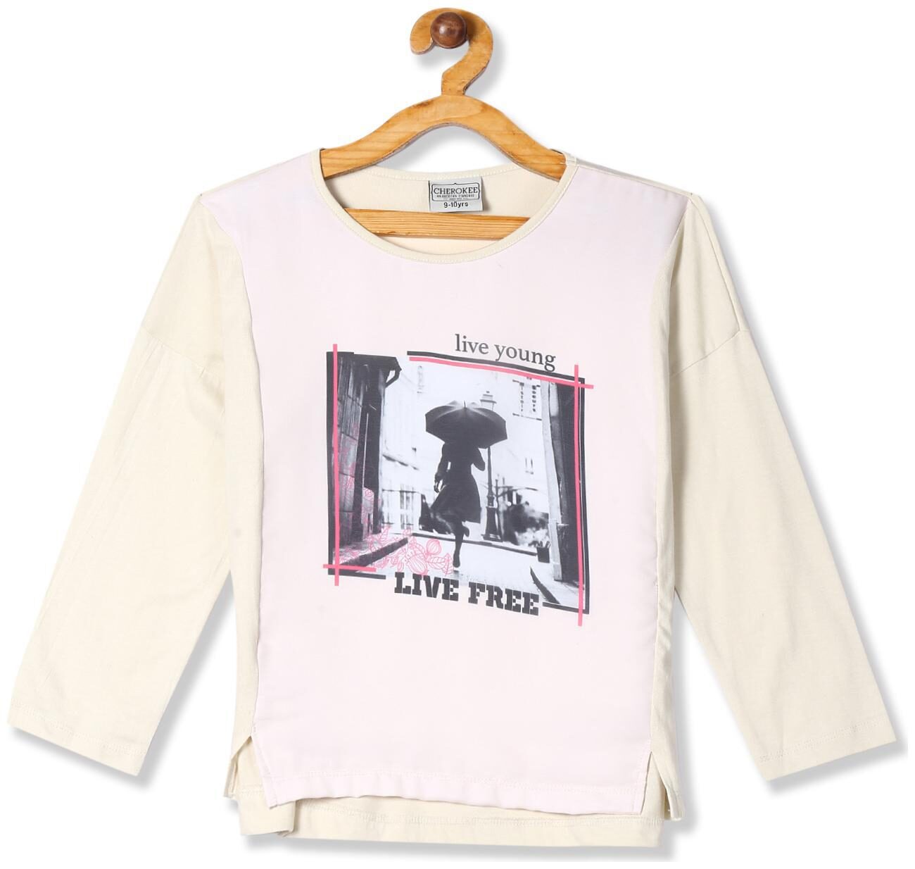 

CHEROKEE Girl Cotton Printed Top - White