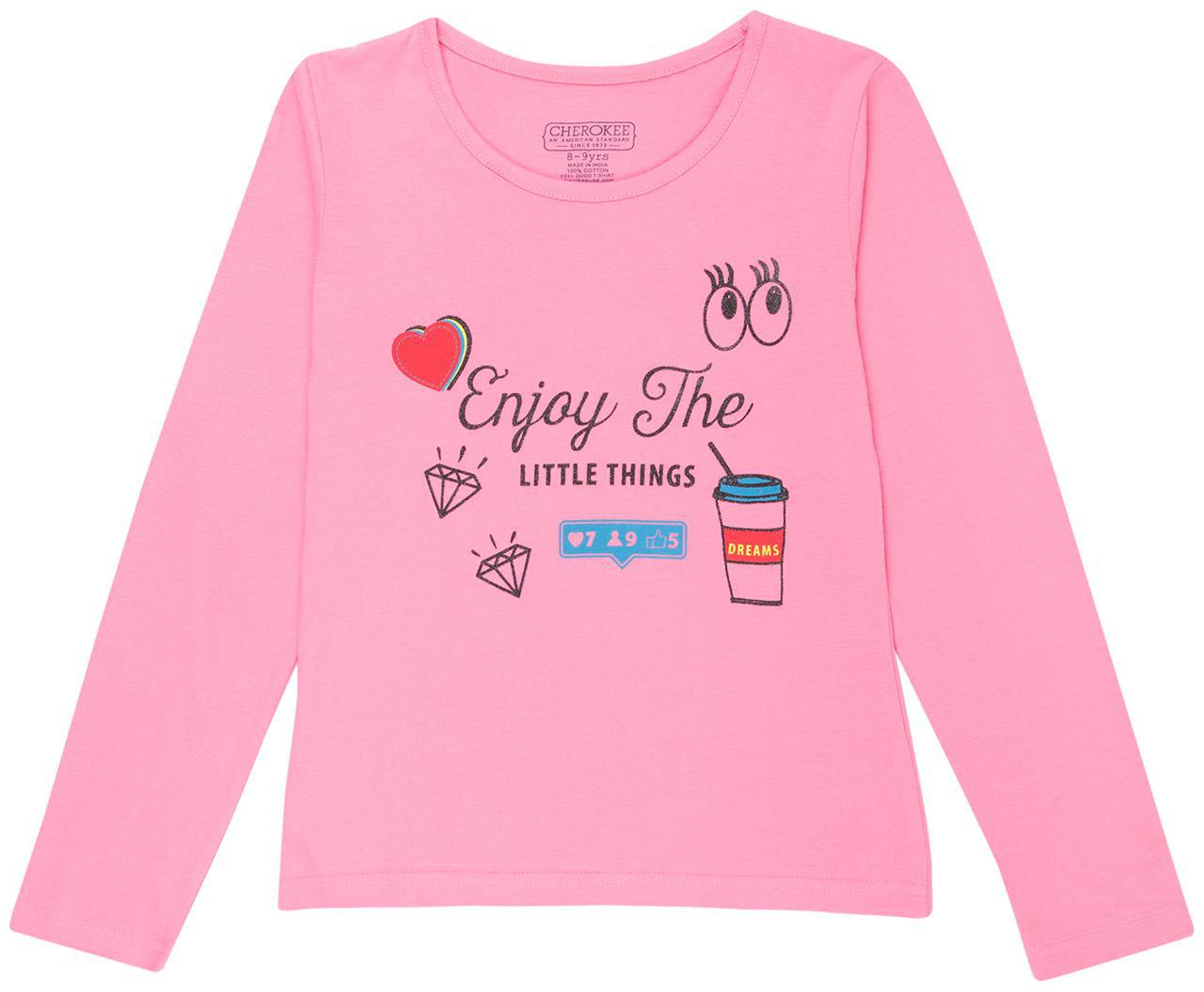 

CHEROKEE Girl Cotton Printed T shirt - Pink