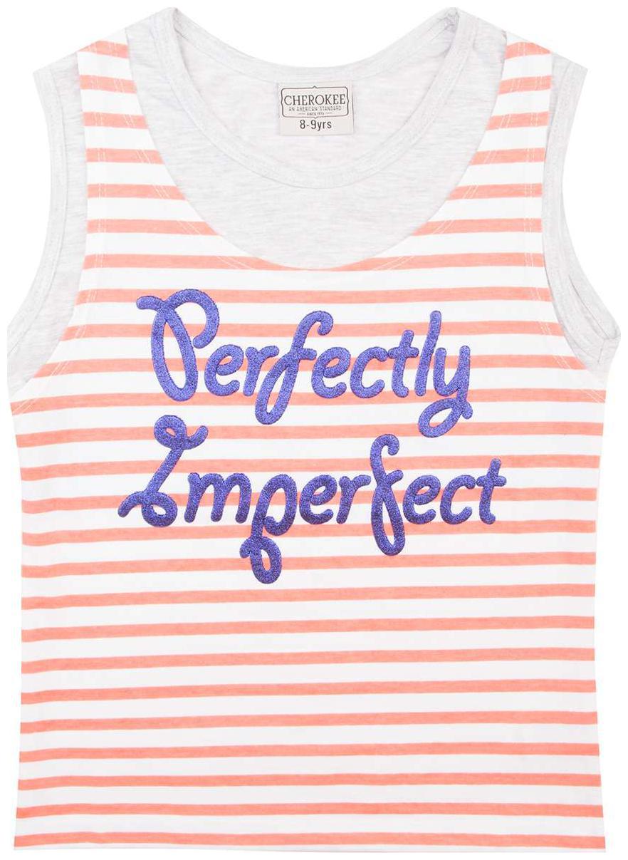 

CHEROKEE Girl Cotton Striped Top - White