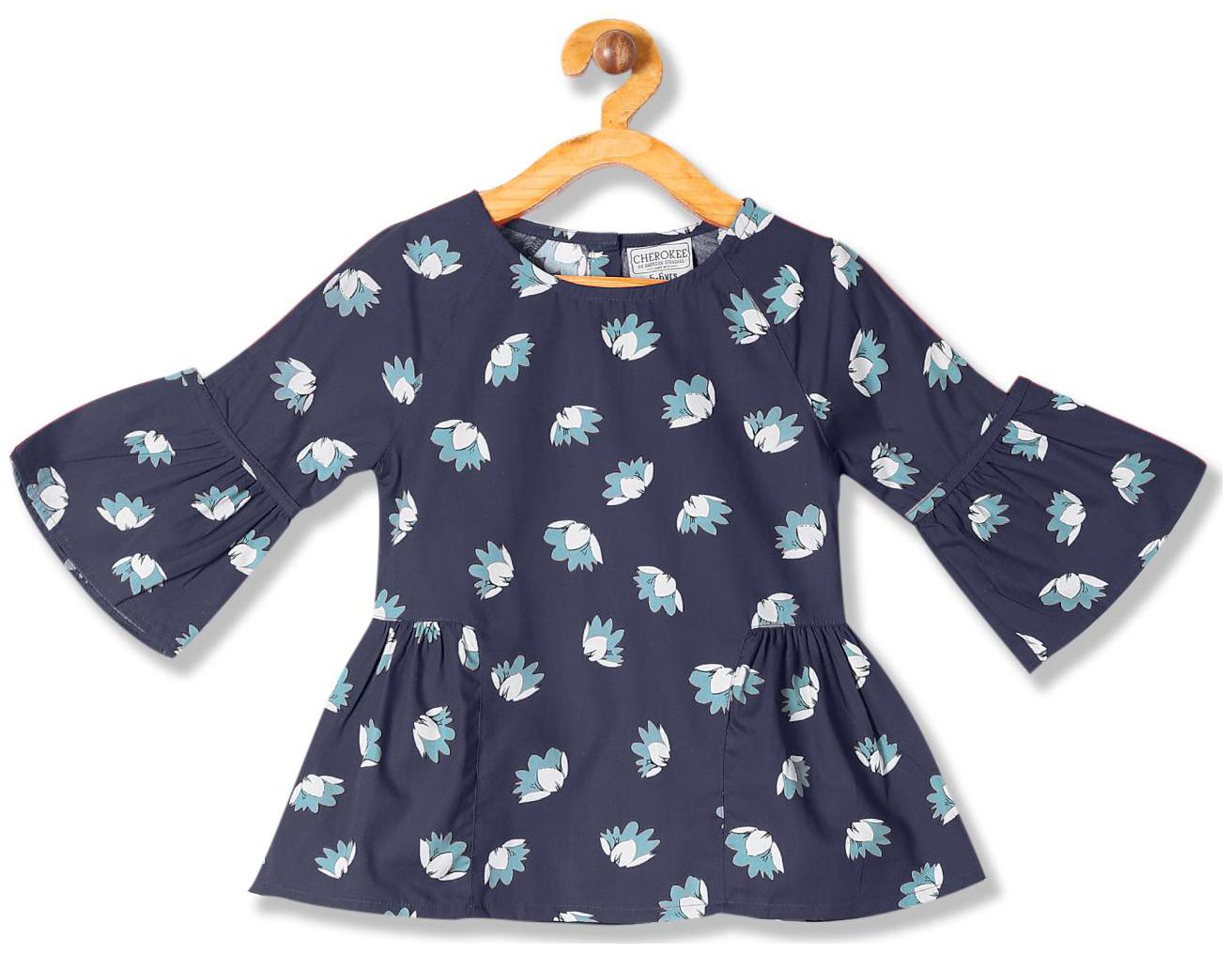 

CHEROKEE Girl Cotton Printed Top - Blue