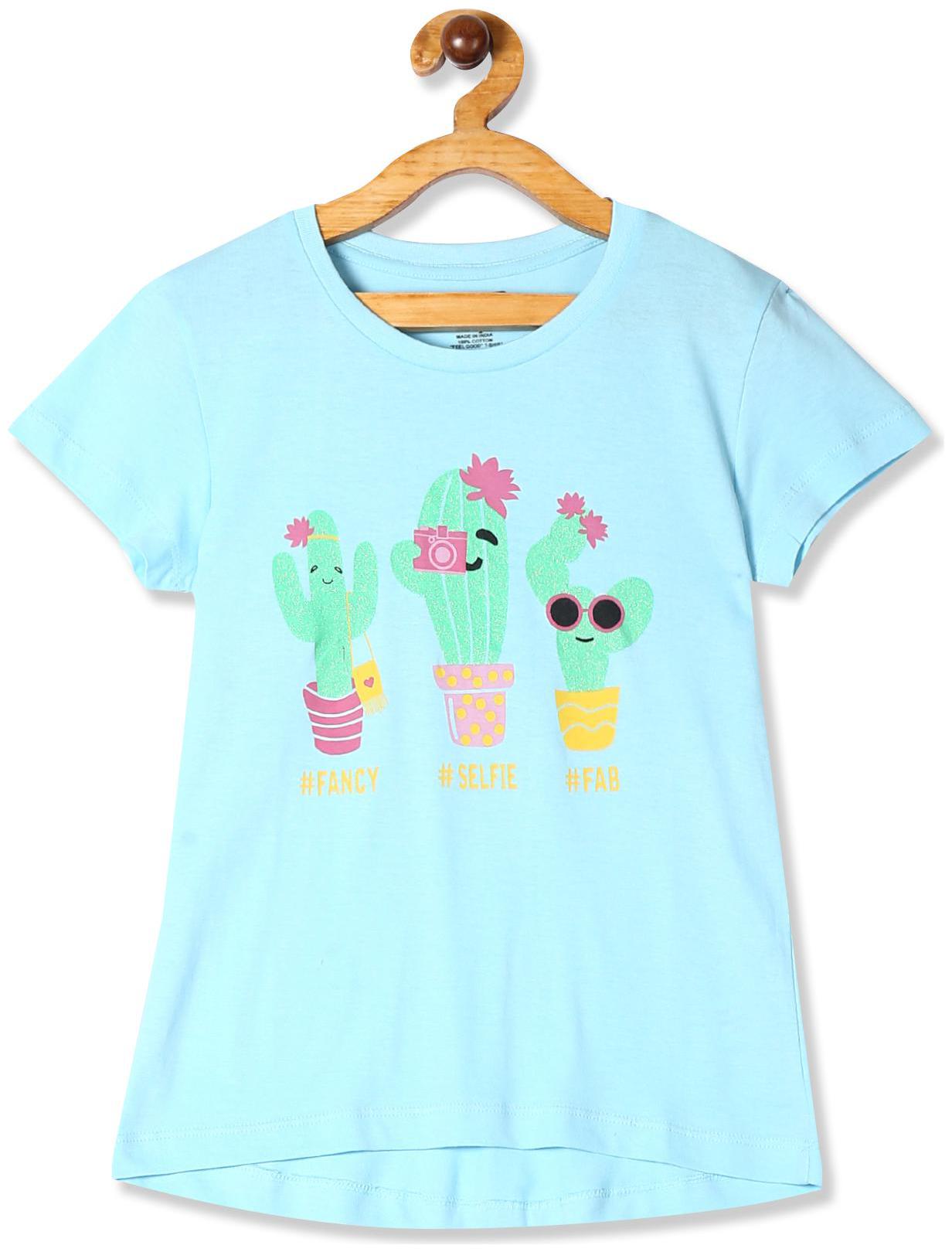 

CHEROKEE Girl Cotton Printed T shirt - Blue