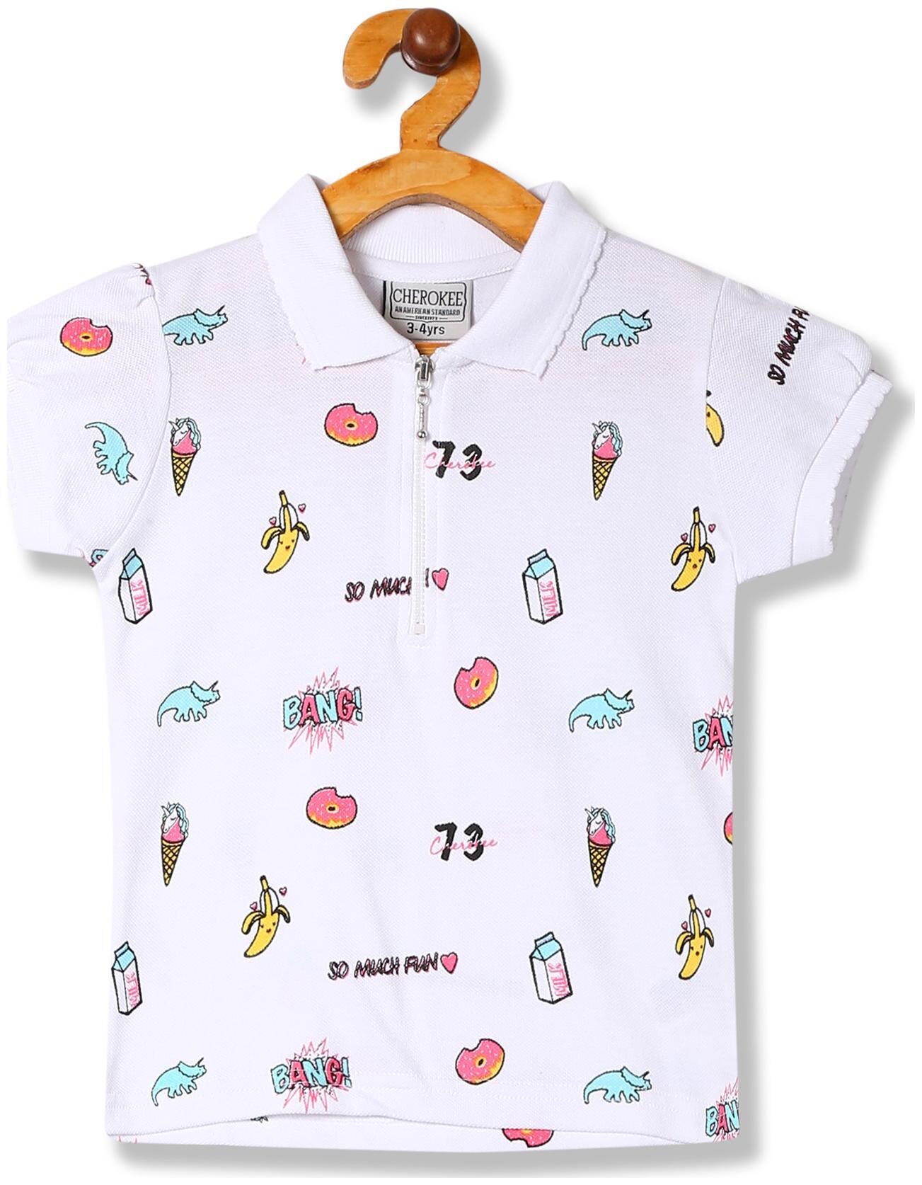 

CHEROKEE Girl Cotton Printed T shirt - White