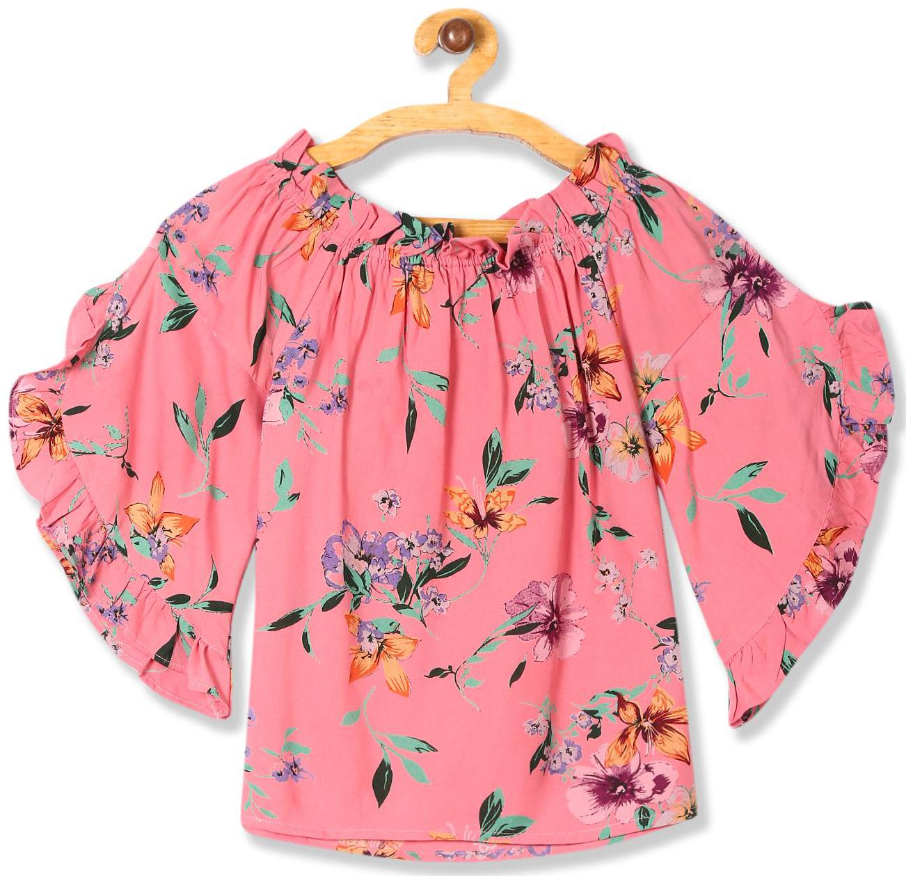 

CHEROKEE Girl Rayon Printed Top - Pink
