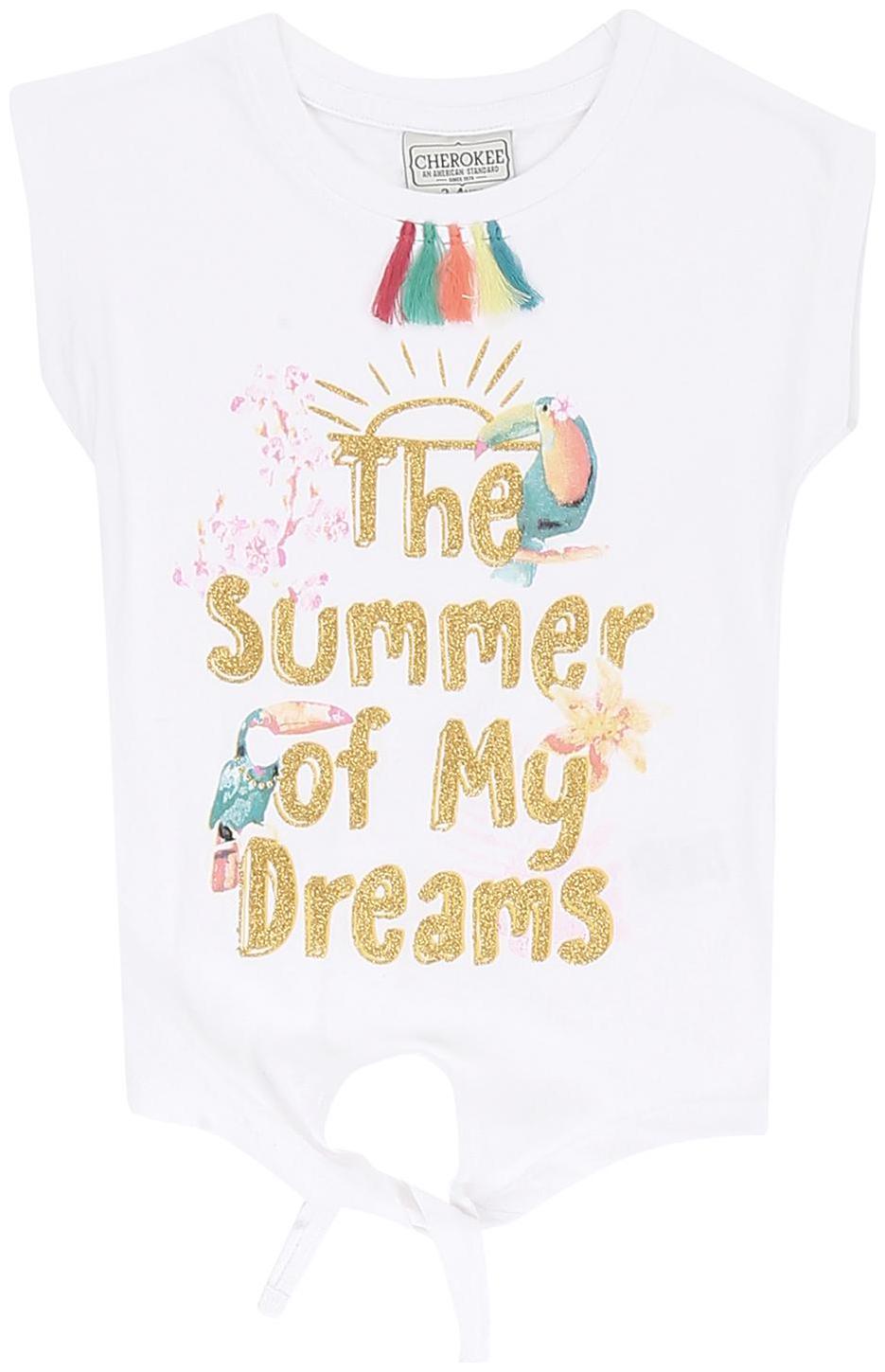 

CHEROKEE Girl Cotton Printed Top - White