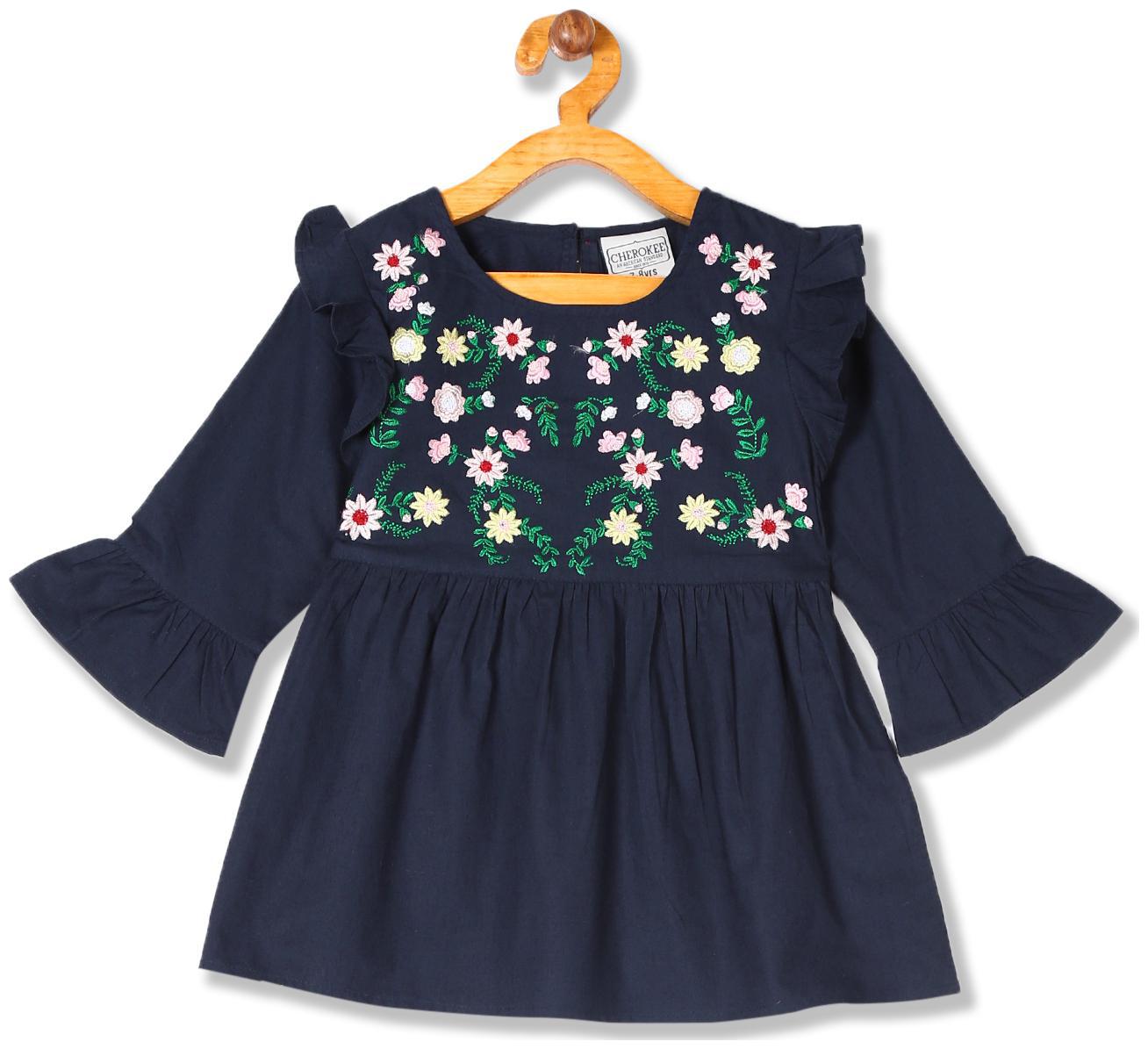 

CHEROKEE Girl Cotton Embellished Top - Blue
