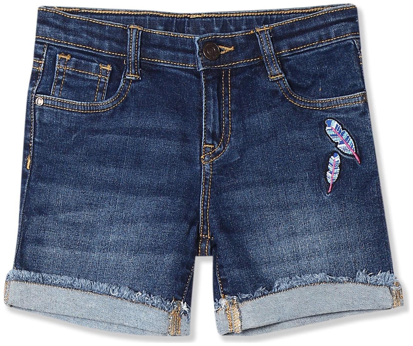 

CHEROKEE Girl Cotton Solid Denim shorts - Blue
