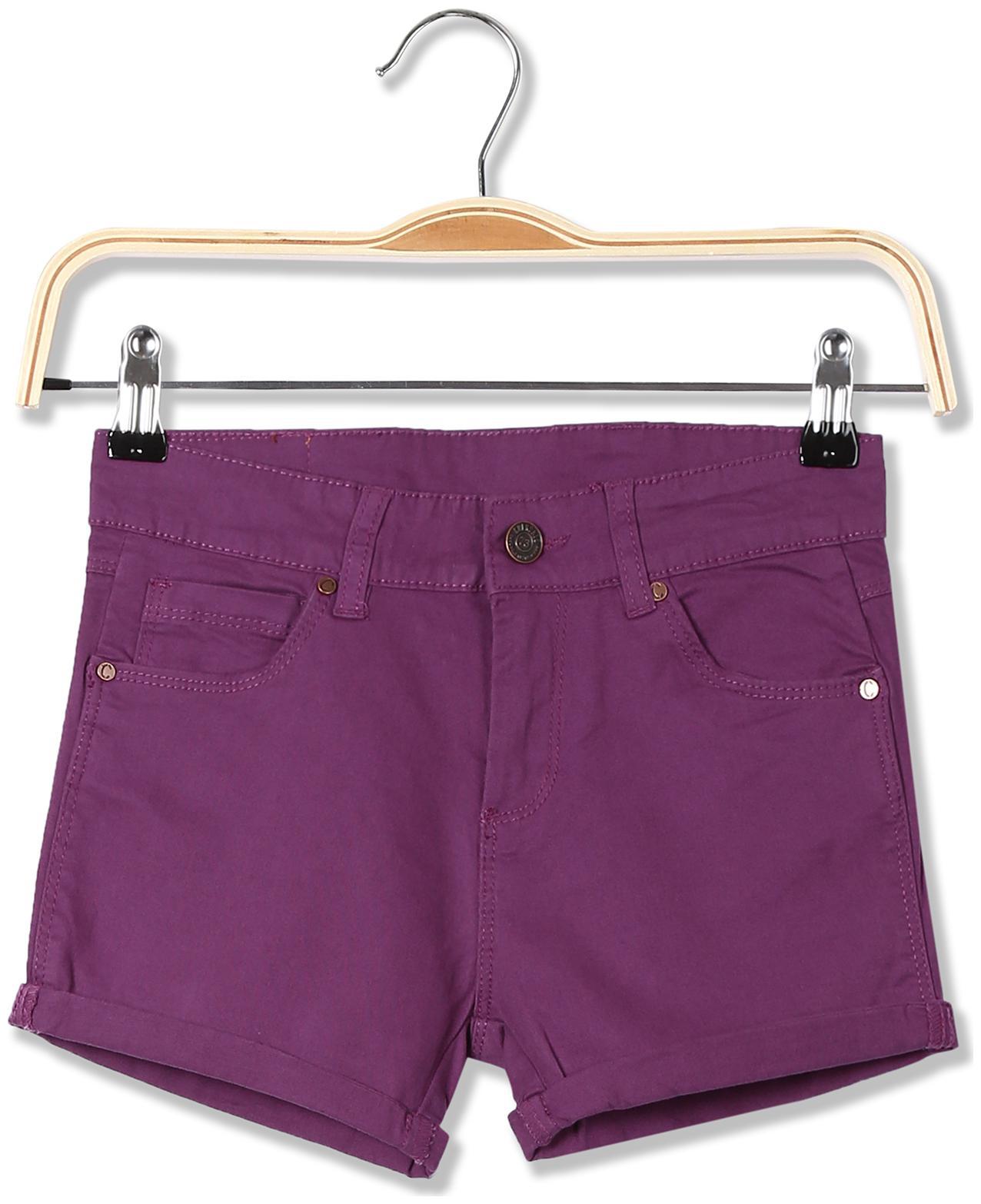 

CHEROKEE Girl Cotton Solid Regular shorts - Purple