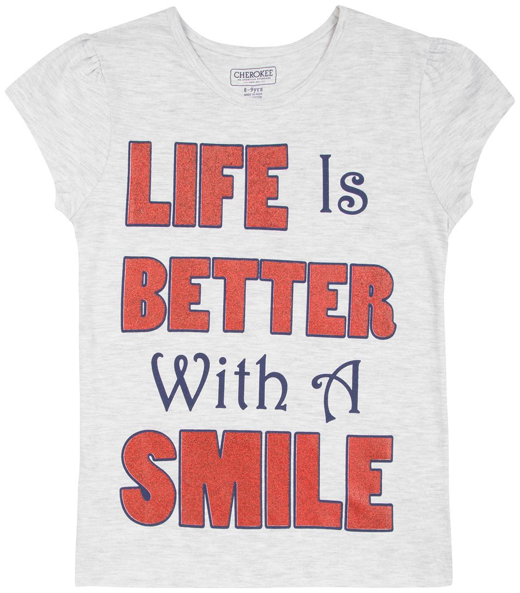 

CHEROKEE Girl Cotton Printed T shirt - Grey