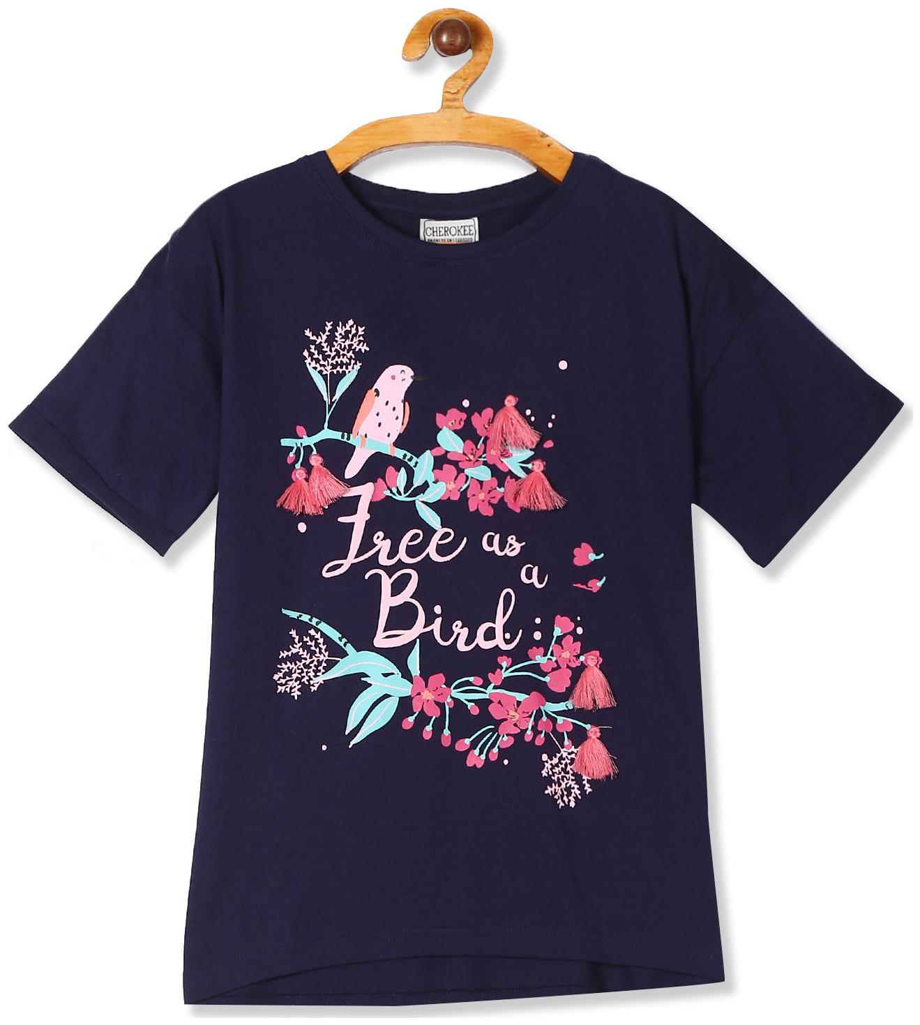 

CHEROKEE Girl Cotton Printed T shirt - Blue