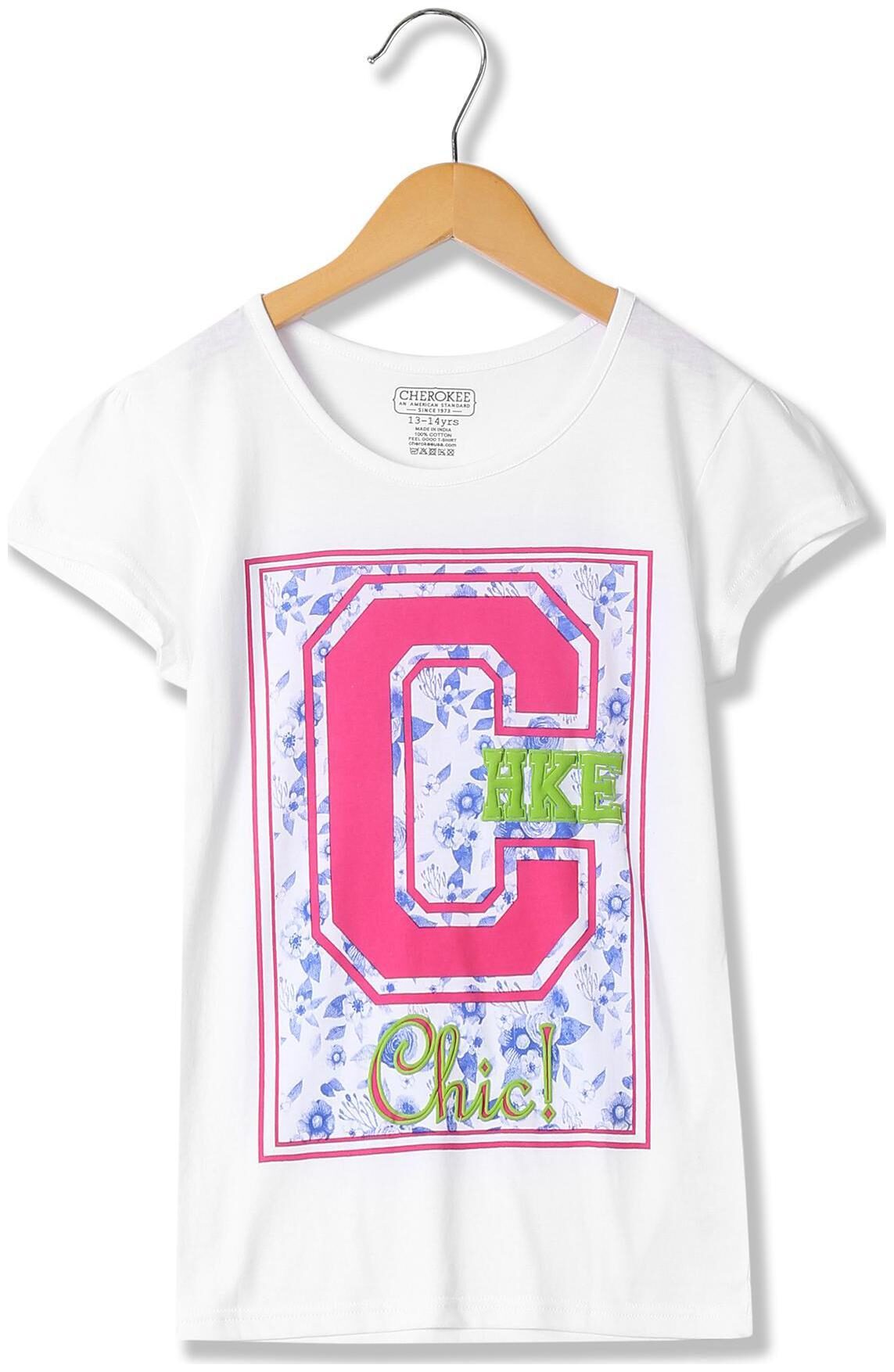 

CHEROKEE Girl Cotton Printed T shirt - White