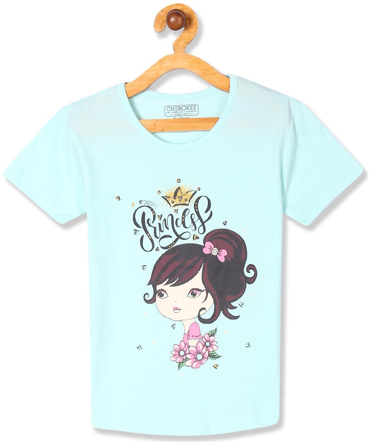 

CHEROKEE Girl Cotton Printed T shirt - Green
