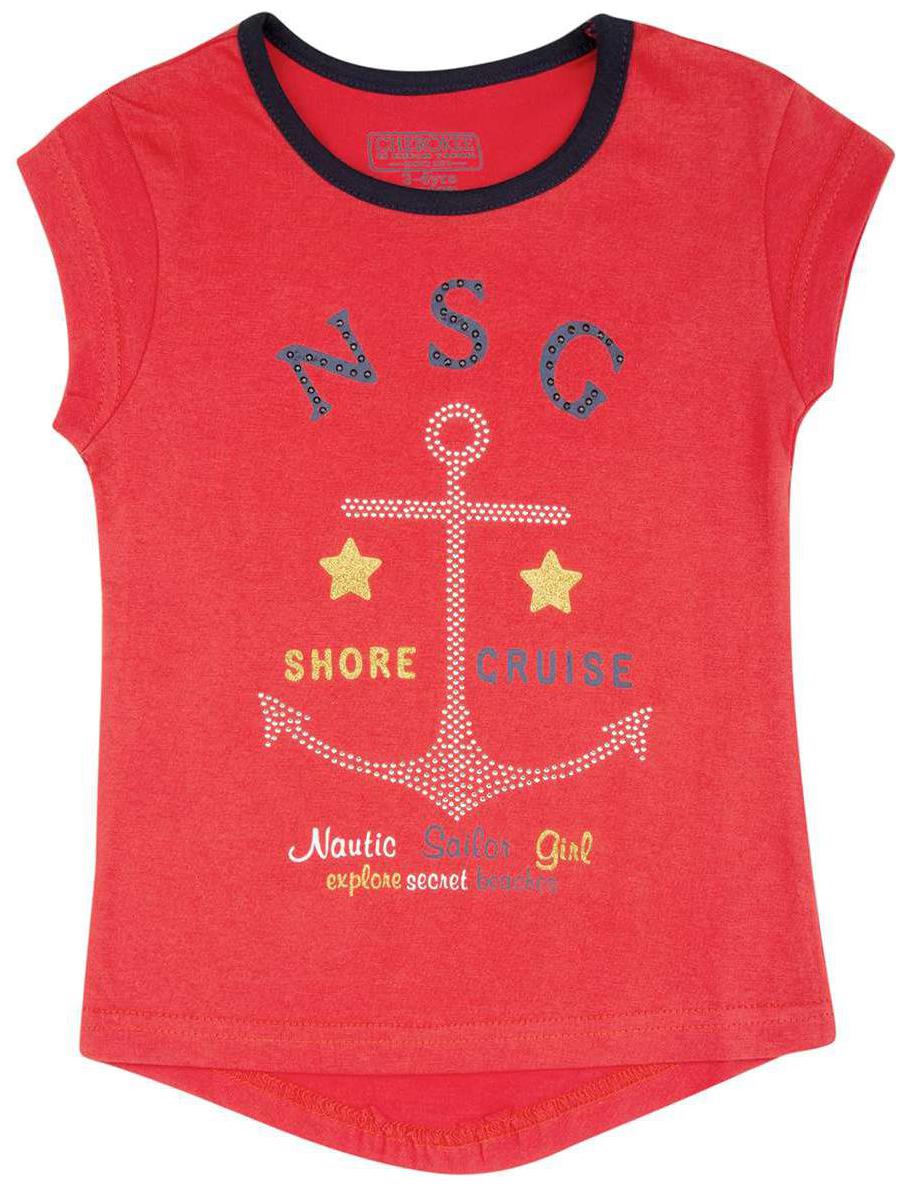

CHEROKEE Girl Cotton Embellished Top - Red