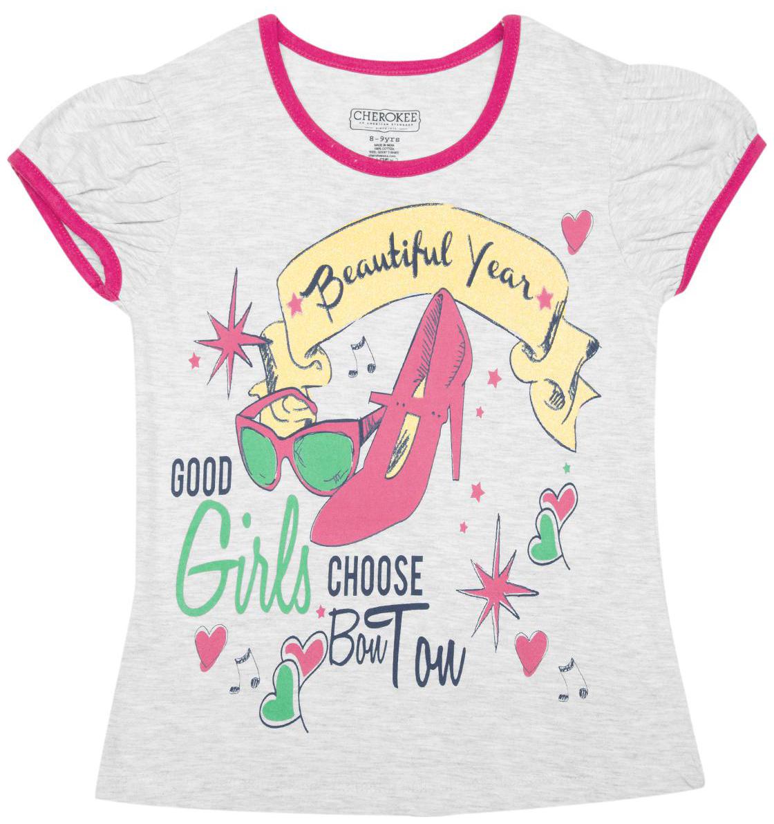 

CHEROKEE Girl Cotton Printed T shirt - Grey
