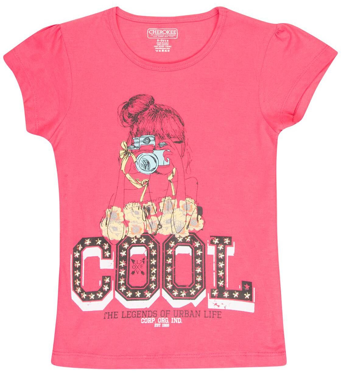 

CHEROKEE Girl Cotton Printed T shirt - Pink