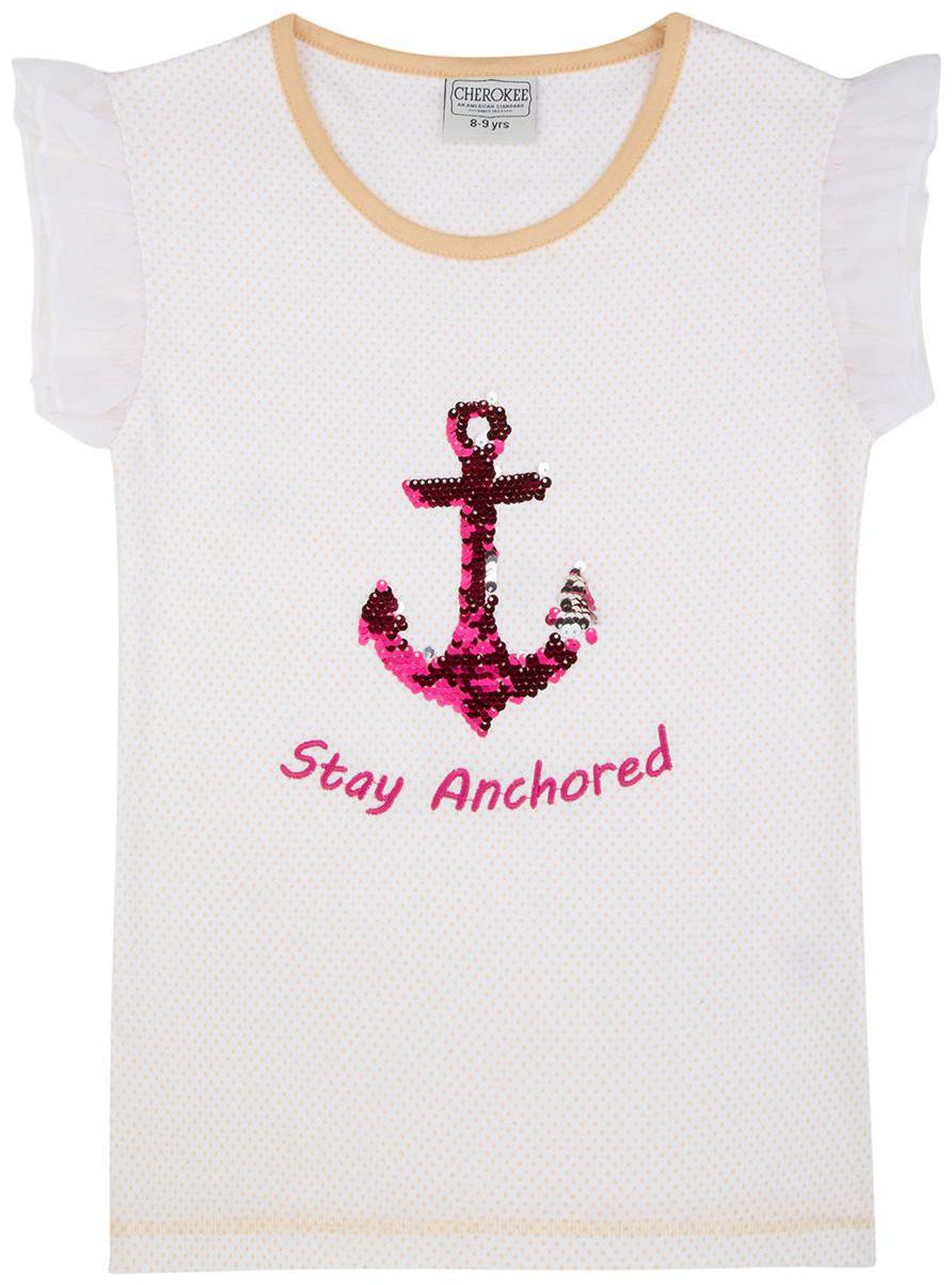 

CHEROKEE Girl Cotton Printed Top - White
