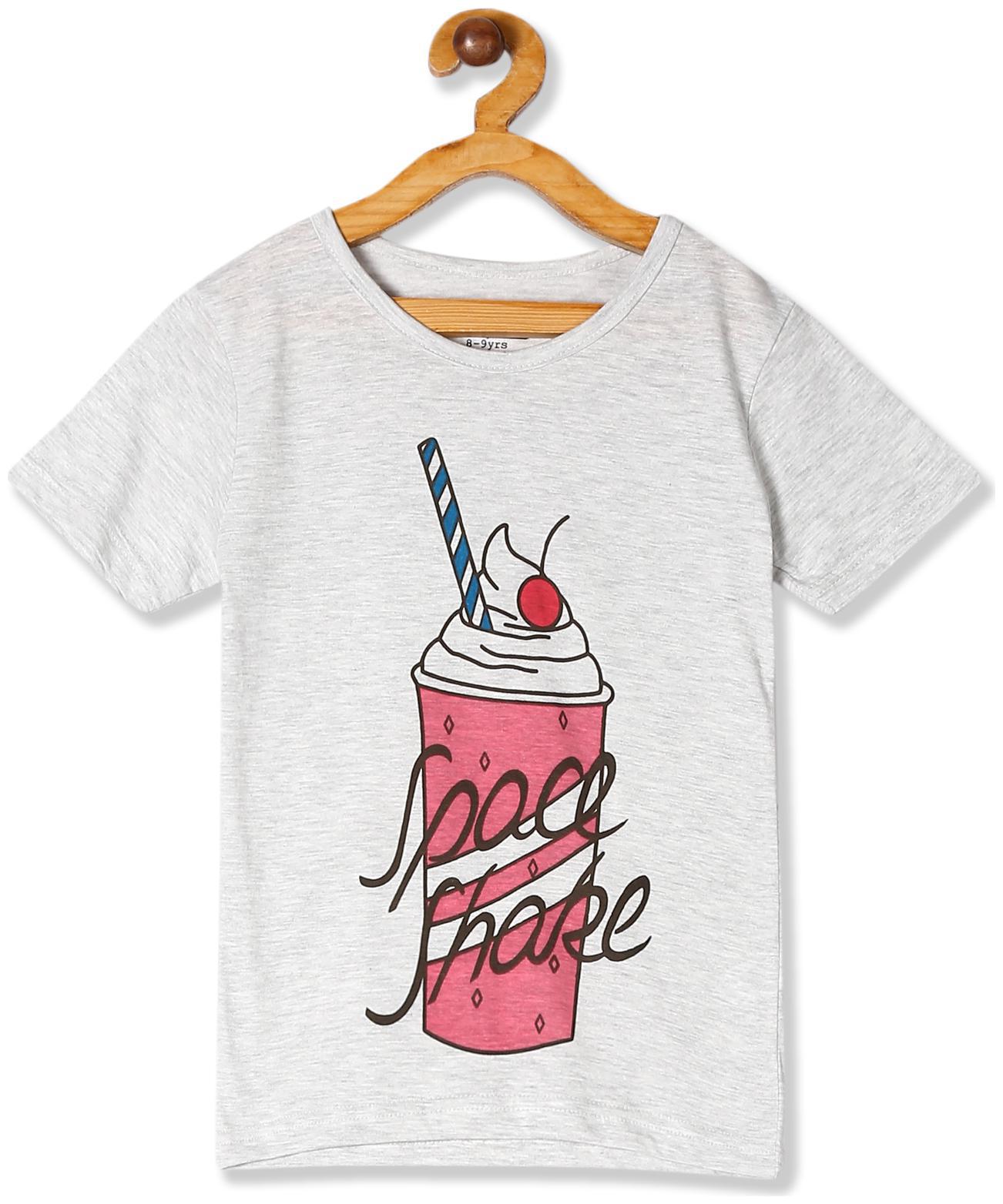

CHEROKEE Girl Cotton Solid T shirt - Grey