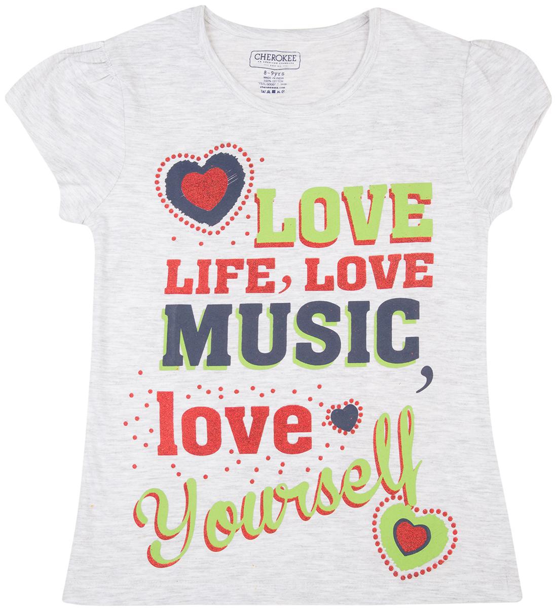 

CHEROKEE Girl Cotton Printed T shirt - Grey