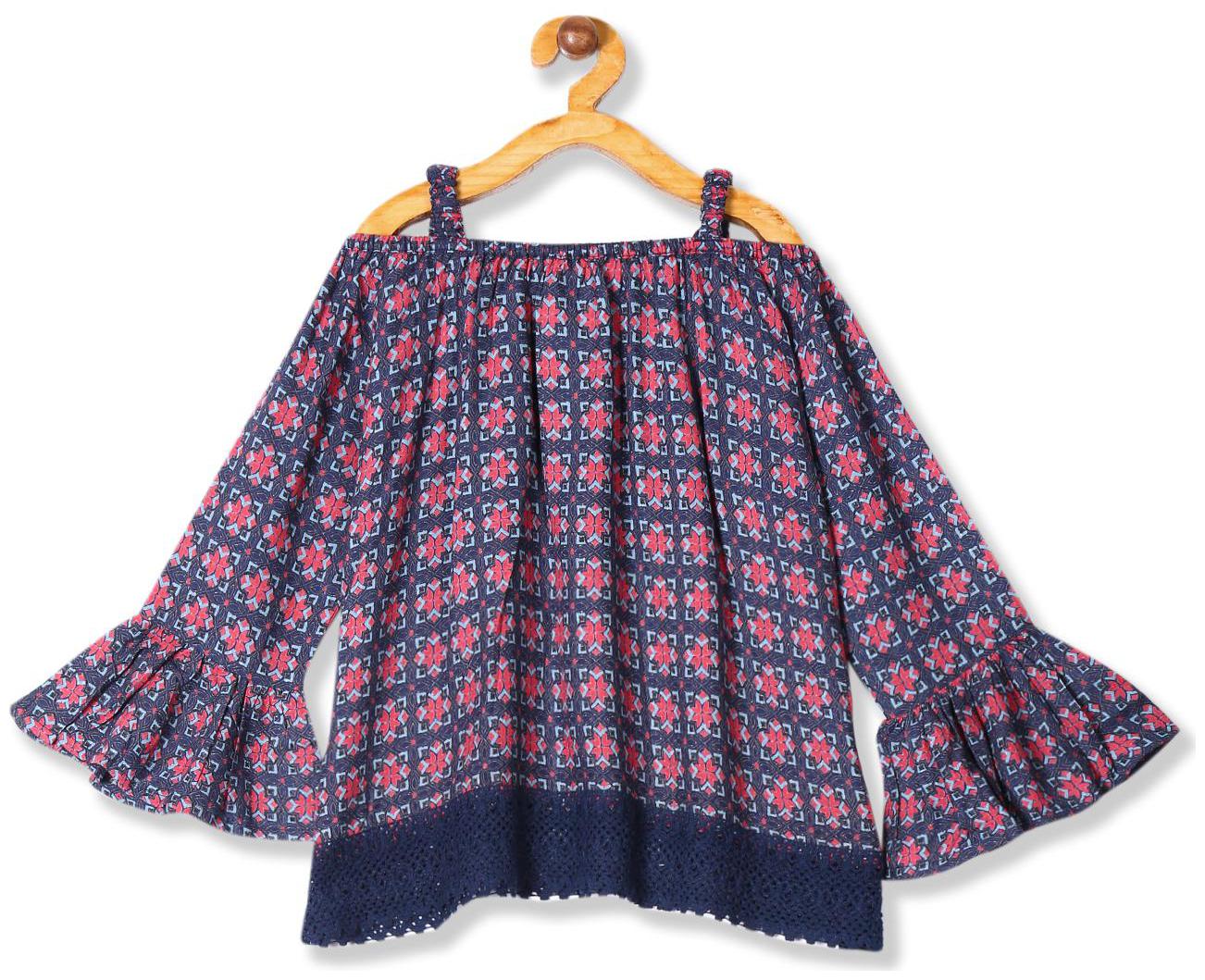 

CHEROKEE Girl Rayon Floral Top - Blue