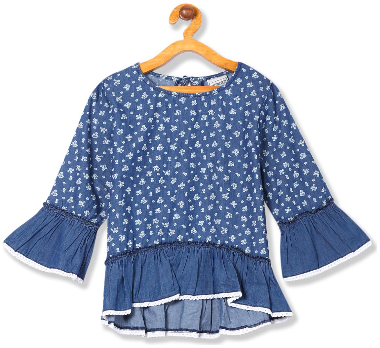 

CHEROKEE Girl Cotton Printed Top - Blue