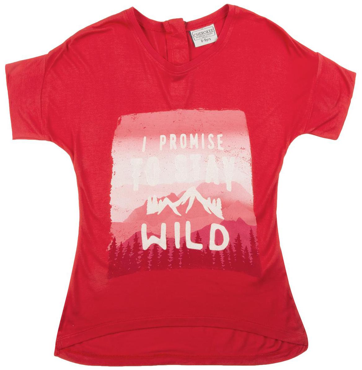 

CHEROKEE Girl Viscose Printed Top - Red