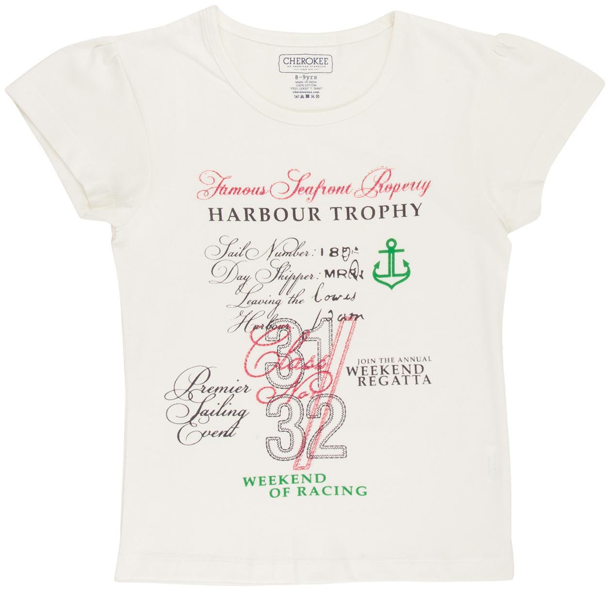 

CHEROKEE Girl Cotton Printed T shirt - White