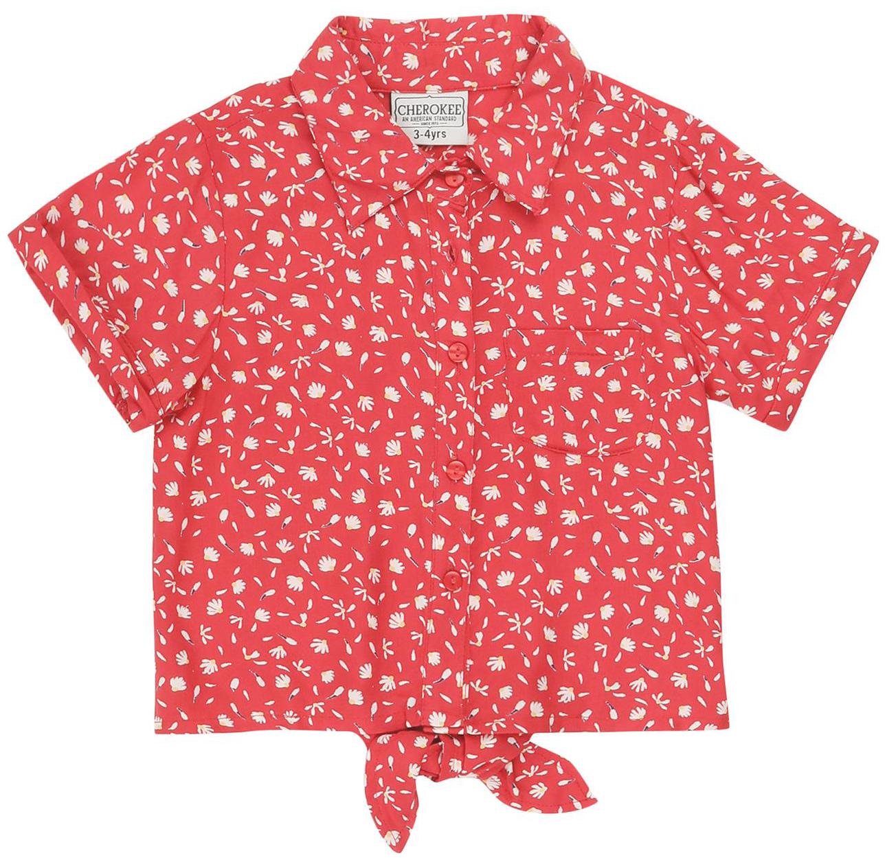 

CHEROKEE Girl Viscose Printed Top - Red