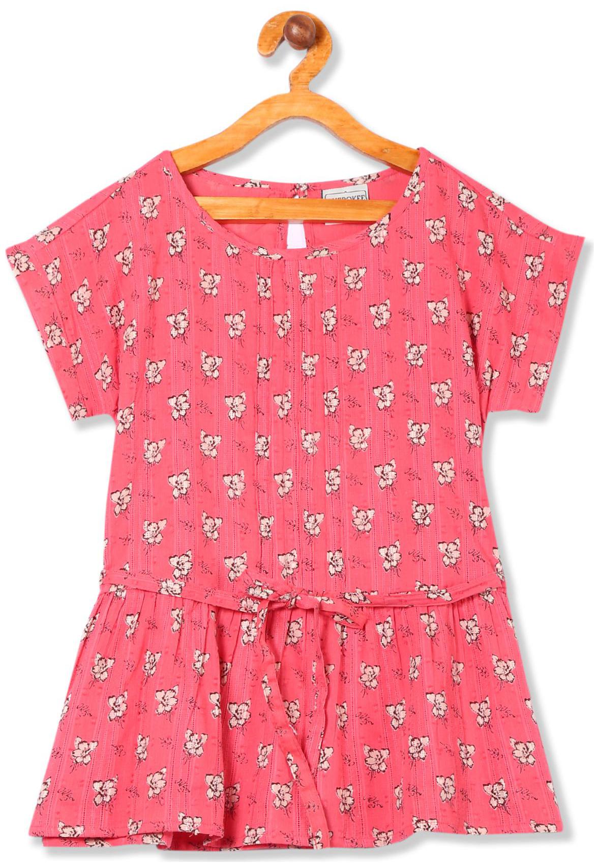 

CHEROKEE Girl Cotton Printed Top - Pink